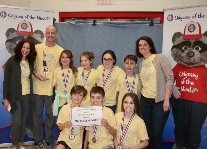 Shields Elementary OM participants shown are in back (l-r) Judi Block, Aaron Block, Ella Dietz, Norah Block, Mya DiSabatino, Ryan Andrew and Eugenia Hart. In front are Theo Hart, Ethan James and Julia DiSabatino.